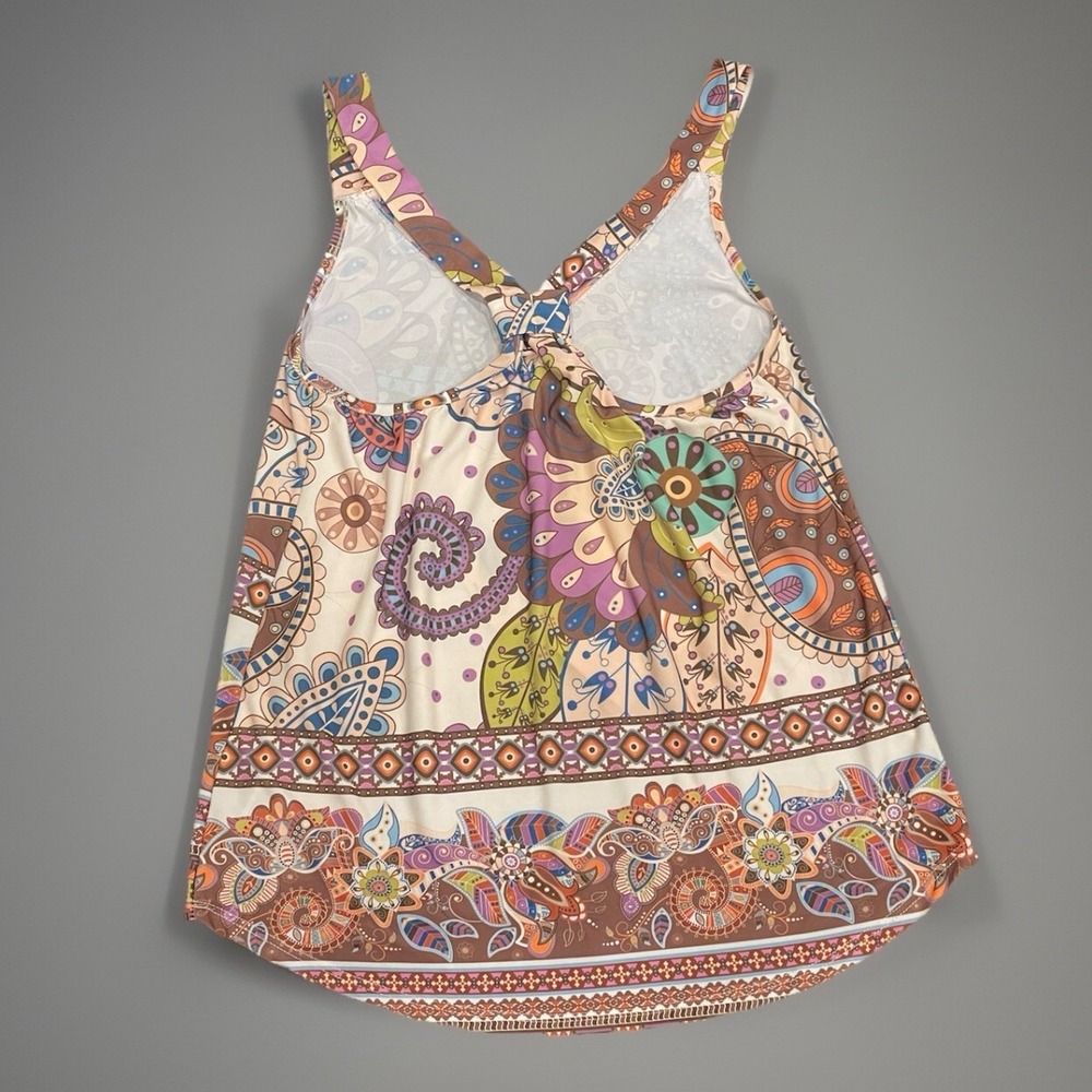 NWT Vanessa Scott Tank Top Chic Paisley Pattern Bohemian Basic Art Italy SIZE S - Picture 2 of 13